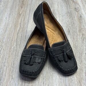 Naturalizer Claremont Loafers Womens 8.5 Black Suede Leather Slip On